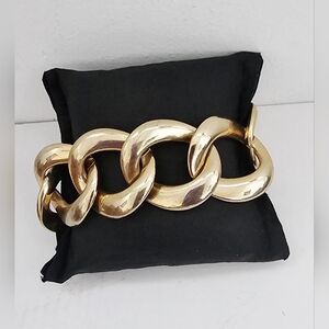 Vintage Gold Chunky Chain Bracelet w/Toggle Clasp